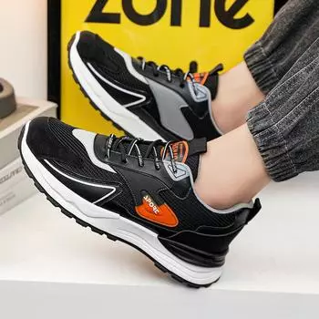 Men s Thick Soled Sports Shoes Fashionable and Casual Running Shoes Spring and Autumn Mesh Breathable New Trainer Shoes 39 серый