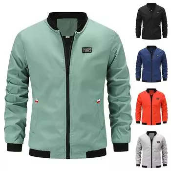 Мужская тонкая куртка Повседневная бейсбольная куртка Мужская рабочая куртка L чёрный