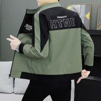 Men s Thin Jackets Spring and Autumn Stand Collar Casual Jackets Trendy Fashion Work Baseball Uniforms Youth Youth Tops M