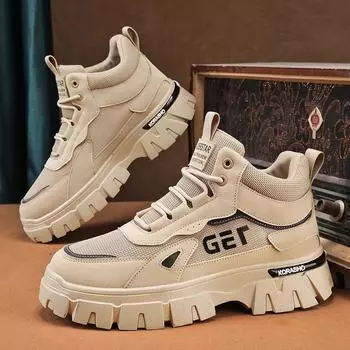 Men s Tooling Casual Boots Fashion Mens Ankle Boots Man Outdoor Hiking Hard-Wearing Male Footwear High Quality Trendy All-match 39 чёрный