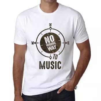 Men’s Tops Vintage Tee Shirt Graphic T Shirt No Wrong Way Music White Tee T Shirts S белый