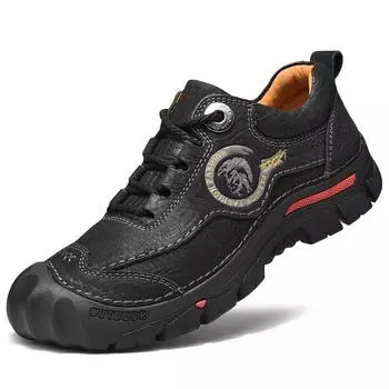 Men s travel casual shoes Casual hiking New outdoor camping hiking shoes Men s leather sneakers 38 чёрный