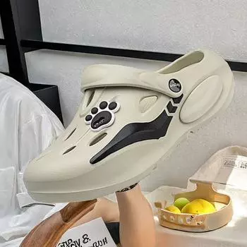 Men s Trekking Sandals Joggers Comfortable Slippers High Quality 2024 Mens Shoes Luxury Designer Lady Sandles For Men Tennis 35 черный белый