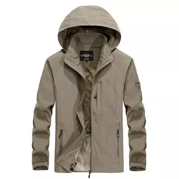 Men s Trench Coat Autumn Thin Trench Coat Single-layer Outdoor Waterproof and Windproof Jacket M