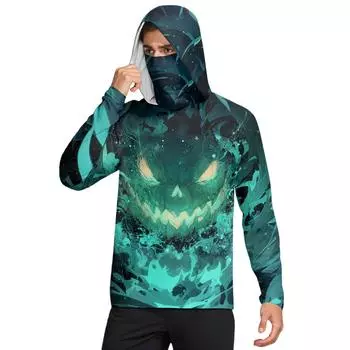 Men s UPF50+ Sun-protective Shirt, Quick-drying Long-sleeved Shirt, Running Exercise Fishing Shirt XL синий