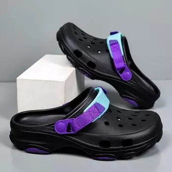 Men S Velcro Hole Shoes Indoor And Outdoor Slippers Platform Outdoor Beach Sandals 40/41 белый