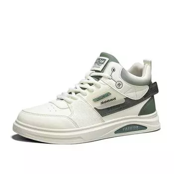 Men s versatile 2025 new white sneakers breathable Korean version thick sole casual sneakers skateboarding shoes trend 39 зелёный