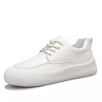 Men s versatile 2025 new white sneakers breathable Korean version thick sole casual sneakers youth sneakers trendy influencer skateboarding sneakers 39 бежевый