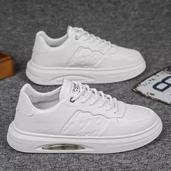 Men s versatile autumn breathable fashion trendy shoes low-top autumn men s commuting casual Korean version trendy brand thick baseplate shoes 39 белый