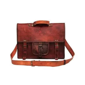 Men s Vintage Leather Messenger Bag Shoulder Laptop Briefcase satchel 13 x 10 x 4 in