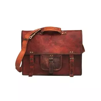 Men s Vintage Leather Messenger Bag Shoulder Laptop Briefcase satchel 15 New 15 x 11 x 4 in