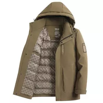 Men s Warm Down Jacket Winter New Men s Down Jacket Middle-aged Thickened Comfortable Versatile Casual Jacket M