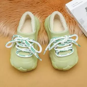 Men s Warm Plush House Shoe Women s Waterproof Cotton Sandals Hot Men Plush Slidesv Winter Couple s Lovely Home Light Slippers 36-37 чёрный