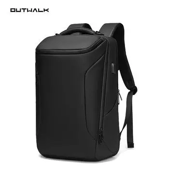 Men s Waterproof Business Backpack with Logo - European, American, and Korean Fashion Schoolbag 19-inch темно-синий