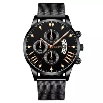 Men s Waterproof Luminous Running Alarm Clock Watch One Size тёмно-синий