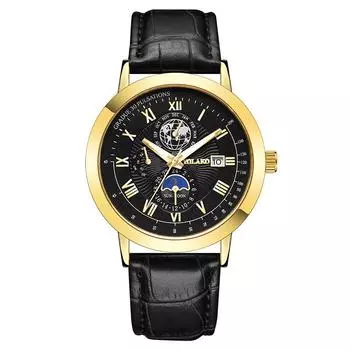 Men s Waterproof Luminous Running Alarm Clock Watch One Size золотой