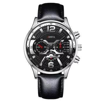 Men s Waterproof Luminous Running Alarm Clock Watch One Size серебряный