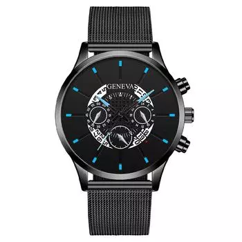 Men s Waterproof Luminous Running Alarm Clock Watch One Size чёрный