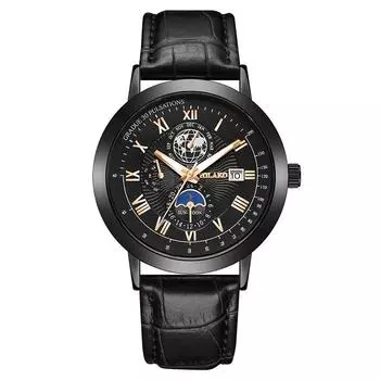 Men s Waterproof Luminous Running Alarm Clock Watch One Size чёрный