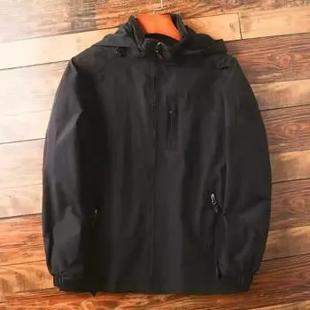 Мужская ветровка, куртка для весны и осени, повседневная, свободная, с капюшоном, профессиональная ветрозащитная куртка для активного отдыха 5XL чёрный