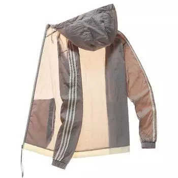 Men s Windbreaker Spring and Summer Light and Thin Color Matching Hooded Loose Outdoor Sunscreen Men s Jacket S