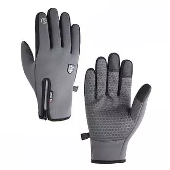 Men s Winter Cycling Gloves Plus Velvet Thickened Outdoor Sports Warm Waterproof Cold Touch Screen Driving Electric Bike M