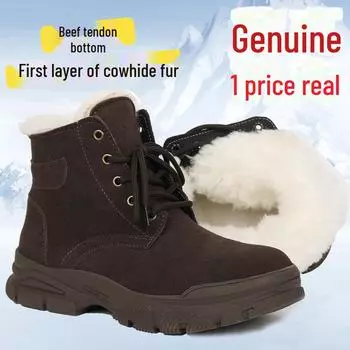 Men s Winter Martin Boots: Thick, Warm Suede Wool Snow Shoes Size 44