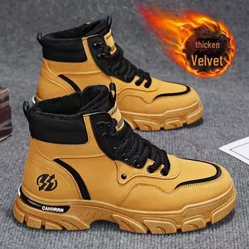 Men s Winter Martin Boots: Trendy Retro Design, Plus Velvet for Warmth, Non-Slip, Wear-Resistant, Ideal for Work. 38