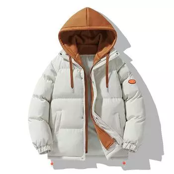 Men s Winter Padded Warm Casual Zipper Fashion Cotton Coat Short Down Jacket Men s Winter Coat Men Padded Warm Outdoor Hooded Clothing M синий