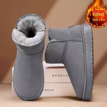 Men s Winter Snow Boots: Fur-Lined, Leather, Waterproof, Non-Slip, Warm Velvet, Harbin Style 42