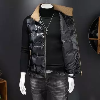 Men s Winter Vests Thickened Vest Zipper Warm Vest Casual Large Size Vests 5XL