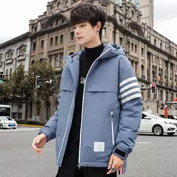 Men s Winter White Duck Down Casual Thickened Warm Down Jacket Youth Men s Jacket M