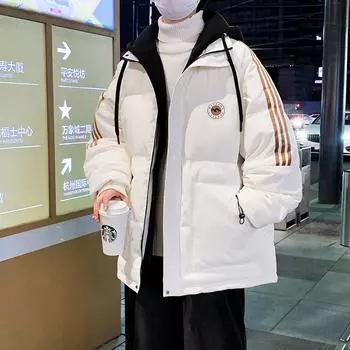 Мужское зимнее белое утиное пуховое пальто из двух частей, утолщенное, модная свободная теплая зимняя одежда M