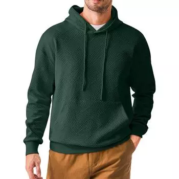 Men s With Hood Casual Drawstring Hoodie Comfortable Hoodie Sweatshirt Long Sleeve Outdoor Sports Sleeve Shirt L армия зеленый