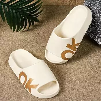 Мужские и женские сандалии тапочки с буквами водяные знаки плоские EVA пляжные праздничные парные сандалии спортивные 2 цвета 36-45 38-39