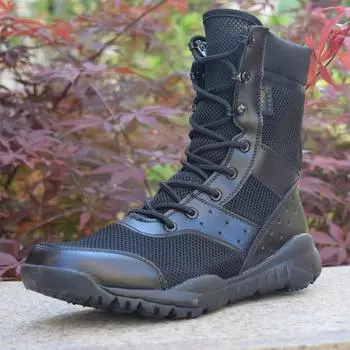 Men s Work Shoes SFB Light Men Ankle Boots Waterproof Lace-up High Top Boot Fashion Mesh Motorcycle Boots New botas para hombre 35