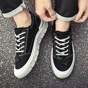 Men s Youth Street Cool Lace-up Sports Shoes New Shoes Canvas Casual Shoes Printed Flat Sports Shoe Outdoor Trend Footwear 39