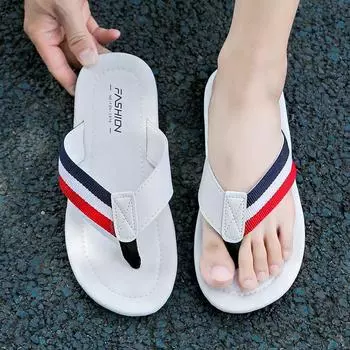 Мужские сандалии, резиновые шлепанцы на плоской подошве, новые фирменные дизайнерские износостойкие белые и черные тапочки для улицы и дома, мужские 39 белый