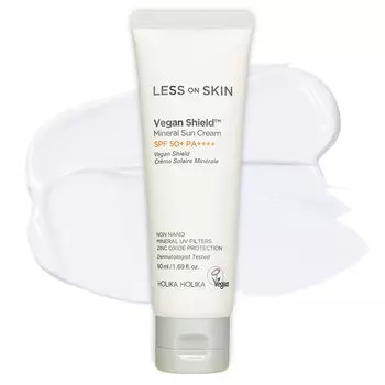 Меньше о Skin Vegan Shield Mineral Sun Cream Holika Holika on UV Block Korea Самый высокий индекс Гипоаллергенный веганский минеральный неорганический увлажняющий солнцезащитный крем UV