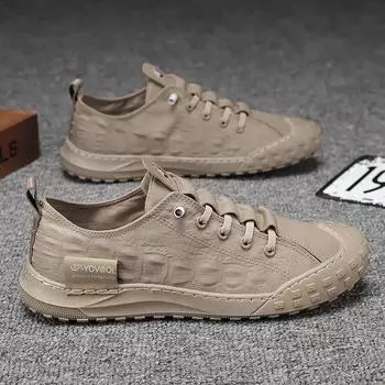 Мужская обувь Модные парусиновые мокасины Дышащие Осенние Шнуровка Удобные Повседневные Плоские Туфли Спортивная Обувь Уличные Мужские Кроссовки Обувь 39 светло-зеленый