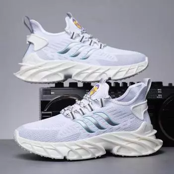 Men Shoes Summer Causal Breathable Sneakers Male Lightweight Causal Sneakersmen Shoes 2024 New Non-slip Tennis Shoes Men s 40 белый