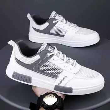 Men Shoes Summer Mesh Breathable Walking Sneakers Shoes for Men Flat Casual Sports Fashion Skateboarding Shoes Vulcanzed Shoe 39