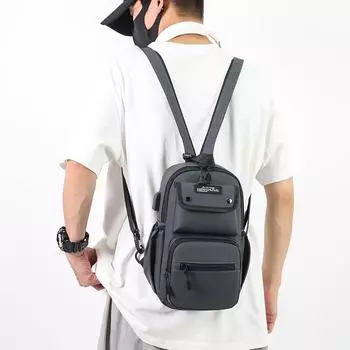 Мужская сумка через плечо, нагрудная сумка, водоотталкивающая поясная сумка, рюкзак с несколькими спинками серый