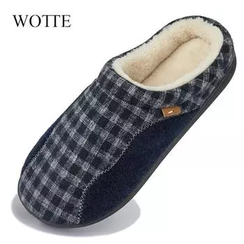 Men Slippers Fashion Autumn Winter Warm Cotton Shoes Men Casual Flat House Indoor Bedroom Home Cotton Slippers Large Size 4950 39-40 чёрный