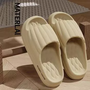 Men Slippers Summer Fashion Versatile Casual Home Slippers Couple Thick Sole Comfortable Non Slip Bathroom Slippers 36-37 хаки