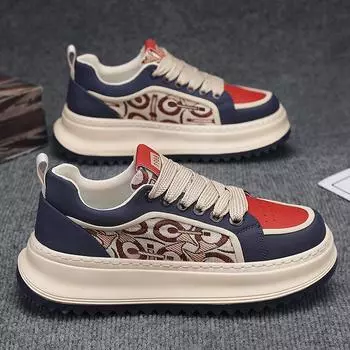 Men Sneaker Designer Board Shoes Fashion Casual Microfiber Leather Fabric Breath Height Increased Outdoors Flat Platform Shoes 39