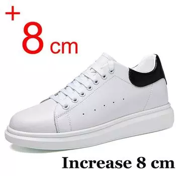 Мужские кроссовки, брендовые кроссовки для пар, скрытые каблуки, белые туфли, 6 см, 8 см, увеличивающие рост, женская и мужская спортивная обувь 34