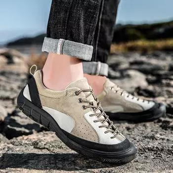 Men Sneakers Casual sport Shoes Men Lightweight cow suede Leather Breathable Shoe Mens Flats Tenis Shoes Zapatillas Hombre 6.5 синий