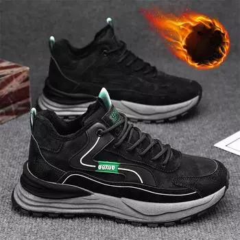 Men Sneakers Fashion 2025 Winter New Cotton Shoes Anti Slip Comfort Male Students Running Thick Soled Lace Up Casual Shoes 39