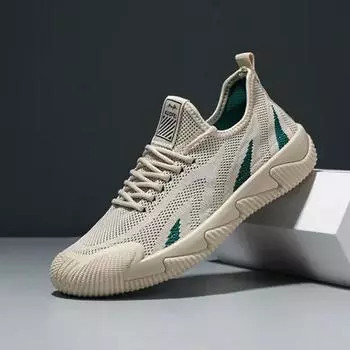 Men Sneakers Men Shoes Lightweight Mesh Running Shoes for Men Breathable Sports Casual Shoe Unisex Tenis Walking Footwear 39 бежевый